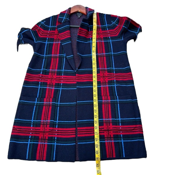 TALBOTS MERINO WOOL COATIGAN - CABIN PLAID, SMALL, OPEN FRONT - Picture 13 of 13